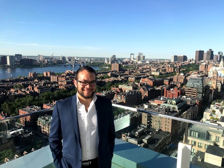 Andrew and the Boston Skyline